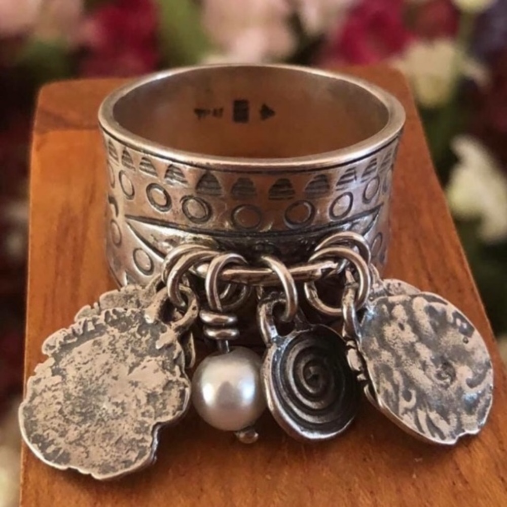 Vintage Silpada Cha-Cha Sterling Silver and Freshwater Pearl Ring Size 6